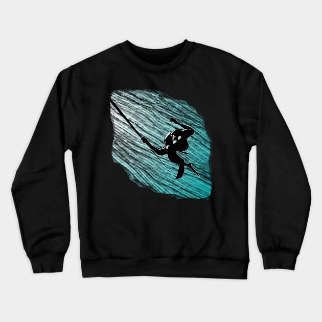 Diver silhouette deep sea diving gift Crewneck Sweatshirt by RRDESIGN